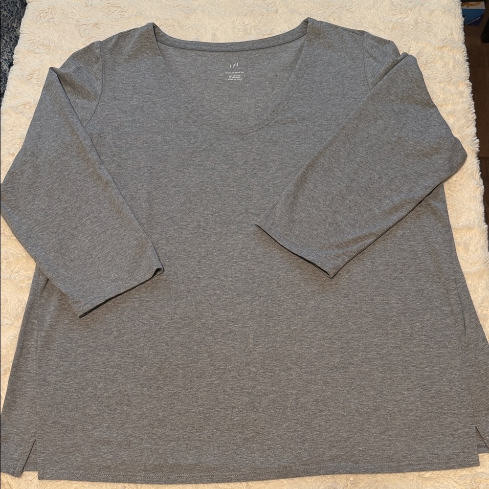 J. Jill Heather Gray Forward-Seam Tee